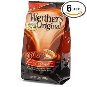 Werther's Original Caramel Milk Chocolate, 5.2-Ounce Bags (Pack of 6)