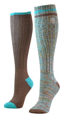Khombu Women's Menlange Knee High Socks, 2 Pack