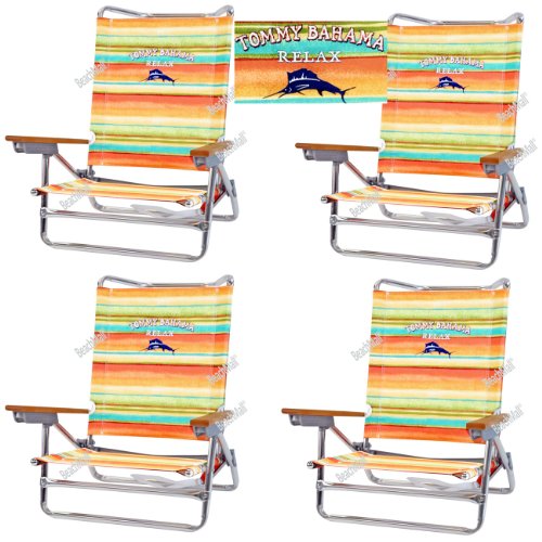 Canopy Beach Chair Tommy Bahama LayFlat 5 position w/ Embossed Logo