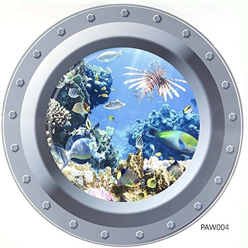 TTCOM Home Decor Finding Nemo Submarine Removable Wall Stickers Living Room Bedroom Background 3D Fake Window Sticker