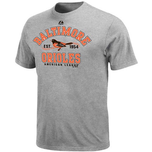 MLB Baltimore Orioles Adult Short Sleeve Basic Tee (Steel Heather, X-Large)