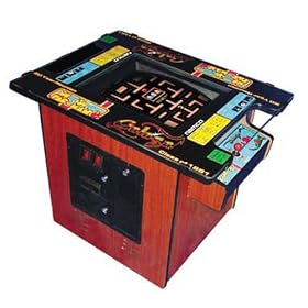 Click here to buy Ms. Pac-Man Galaga Classic Cocktail Table Arcade Game with 19-Inch Monitor.