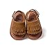 LIVEBOX Infant Baby Girls Moccasins Tassels Premium Soft Rubber Sole Anti-Slip Summer Prewalker Toddler Sandals (S: 0~6 Months, Chocolate)