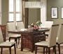 Dining Table with Storage Base Distress Walnut Finish