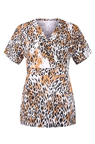 MedPro Women's Multicolored Mix Print Medical Scrub Top