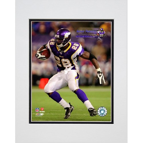 Photo File Minnesota Vikings Adrian Peterson 296 Rushing Yards Matted Photo
