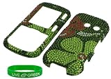 Green Daisy Full Rhinestones Design Snap On Hard Case for LG Rumor2 / Cosmos / Banter / UX-265 / Script Phone ,Alltel ,Sprint,U.S. Cellular,Verizon Wireless,Virgin Mobile