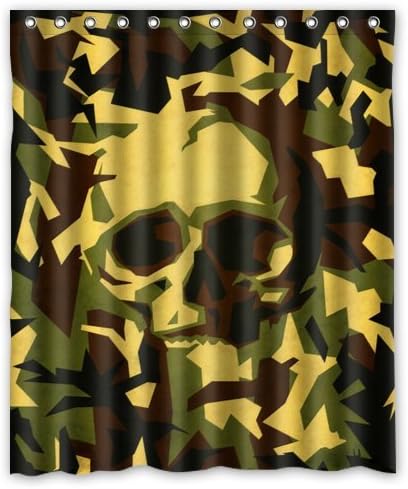Special Design Skull Camouflage Waterproof Bathroom Fabric Shower Curtain,Bathroom decor 60" x 72"