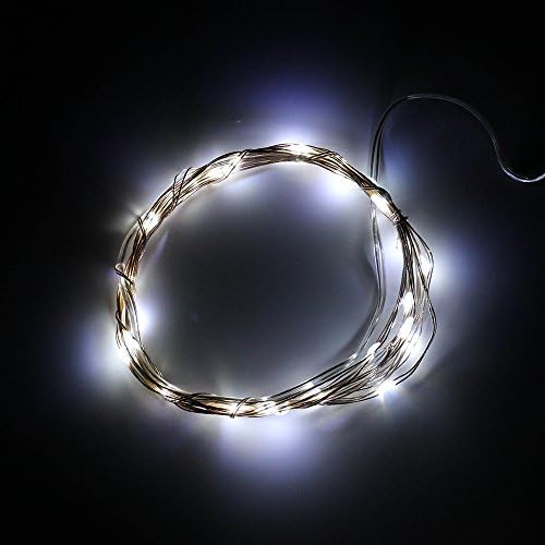 SINOLLC Battery Operated Soft Wire String Lights 30 Micro Blue LED Beads on 3 Meters Soft Silver Wire Strings LED Wedding Lights LED Fairy Light Patio Decorative Light Party Indoor String Lights LED Starry Starry Light