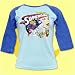 Search : Junkfood Supergirl with Flocking 3/4 Sleeve Vintage Sky & Royal Baseball Tee