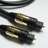 HQ 1M Gold Pins with Metal Case TOS Digital Optical TOSlink Cable SPDIF by Cable Mountain