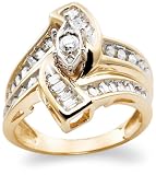10k Choice of White or Yellow Gold Diamond Bridal Ring (1/2 cttw, I-J Color, I3 Clarity)
