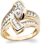 10k Yellow Gold Diamond Bridal Ring (1/2 cttw, I-J Color, I3 Clarity), Size 7