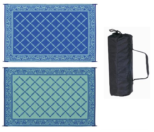 Reversible Mat 116093 Blue & Light green Garden Mat 6 X 9