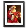Old St Nick Santa Clause Christmas Picture Black Framed Art Print #1