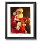 Old St Nick Santa Clause Christmas Picture Black Framed Art Print #1