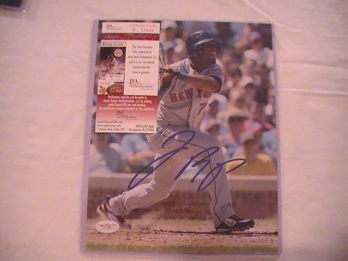 JOSE REYES SIGNED AUTOGRAPHED 8X10 PHOTO NEW YORK METS, MIAMI MARLINS, COA W/ HOLOGRAM JSA