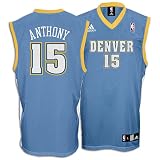 Carmelo Anthony Light Blue Adidas NBA 2008-2009 Replica Denver Nuggets Jersey - Large