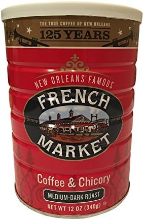 French Market Coffee & Chicory, Medium - Dark Roast, 12 oz Can, 12-Pack