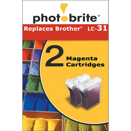 Photobrite 2-pk. Printer Cartridge Compatible for Brother LC-31 - Magenta
