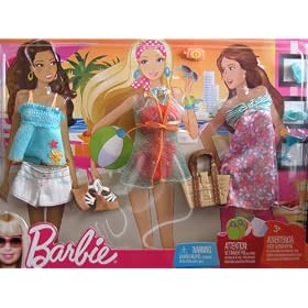 Barbie Sun Fun Beach Vacation Fashions Outfits (2009) by Barbie Sun Fun Fashions