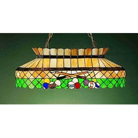 32 Inch L Green Billiards Oblong Pendant Ceiling Fixture