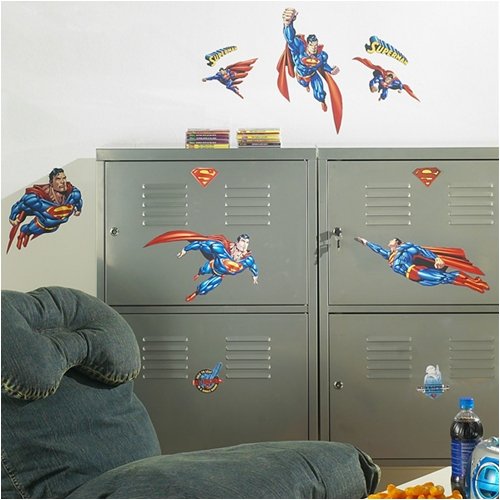 Superman - Peel & Stick - 24 Large Super Man Wall Appliques