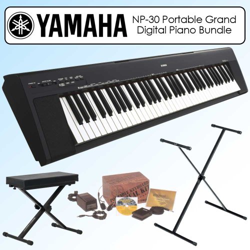 Yamaha NP-30 Portable Grand Digital Piano Bundle With Keyboard Stand - Survival Kit & Bench product image