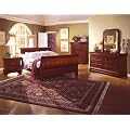 Louis Philippe Cherry Queen Size Sleigh Bed Bedroom Furniture Set