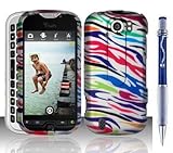RAINBOW ZEBRA Rubber Touch Snap-On Phone Protector Hard Cover Case And Car  ....