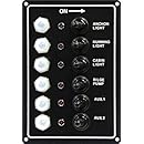SeaSense LED Switch Panel 6 Gang with Breaker and Rubber Boots