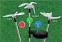 Bird/Dragonfly 3-Piece Solar LED Stake Light Set (Clear/Black) (30" Tall)