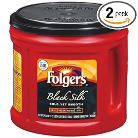 Folgers Coffee Ground Black Silk, 27.8-Ounce Packages (Pack of 2)