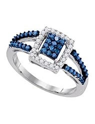 0.50CTW-BLUE DIA FASHION RING