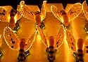Fiber Optic~10 Yellow Bumble Bee Lights~Wedding Christmas Garden Lights 12'