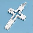 Sterling Silver Pendant - Cross w/ Cut-Out - 33mm Pendant Height