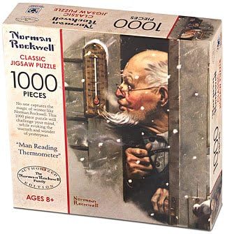Norman Rockwell Classic 1000 Piece Jigsaw Puzzle - Man Reading Thermometer