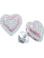10K White Gold 0.25CT White Diamond Heart Earring