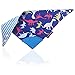Reversable Dino/Blue Stripes Soft Cotton Baby Teething Bandana, Teething Bib, Drool Bib (Dinosaur)