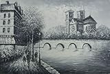 IMAGE OF 24X36 inch Impressionism Art Oil Painting River Seine@Paris