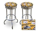2 Pittsburgh Steelers NFL Football Themed Specialty / Custom Barstools Set