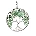 banshren® Alloy Plated Round Eternal Tree of Life with Gravel Charm Pendant Healing DIY Necklace Ornament (No Chain Included)