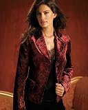 Paisley-print velvet blazer