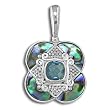 Sterling Silver Swiss Blue Topaz and Paua Shell Pendant by Sajen