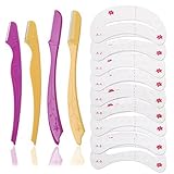 RUIMIO Eyebrow Razor Eyebrow Shaper 4pcs with Eyebrow Stencil 9pcs