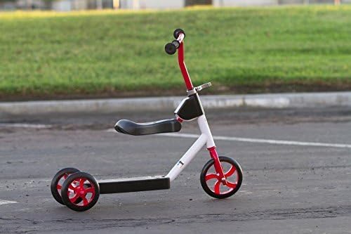Lebas 2 in 1 Kick Scooter with Removable Seat, 3 Wheels Kid Scooter, White and Red, for 2-5 Years Old