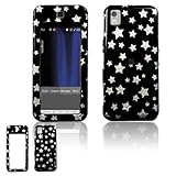 Black/ Silver Stars Hard Protector Case Cover For Samsung Delve SCH-R800