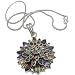 Silver Pendant Necklace Chain with Multi Gemstones for Women 1.75 inches (gpndt012)