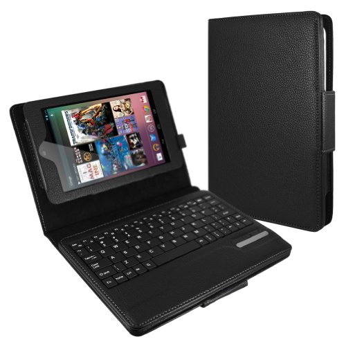 MiniSuit Bluetooth Keyboard Dock + Smart Cover Case with Kickstand for Google Nexus 7 (PU Leather)