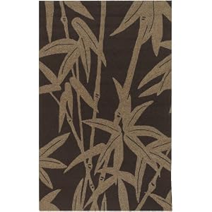 Surya Cabana Joe Outdoor Kaui 2-Feet by 3-Feet Hand Hooked Rug, brown bamboo